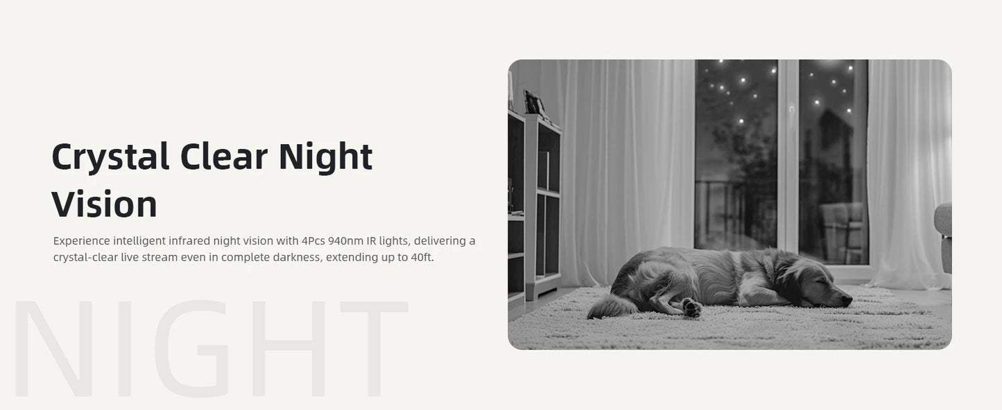 2K Indoor 360° Pet & Home Security Camera with Night Vision & Two-Way Talk