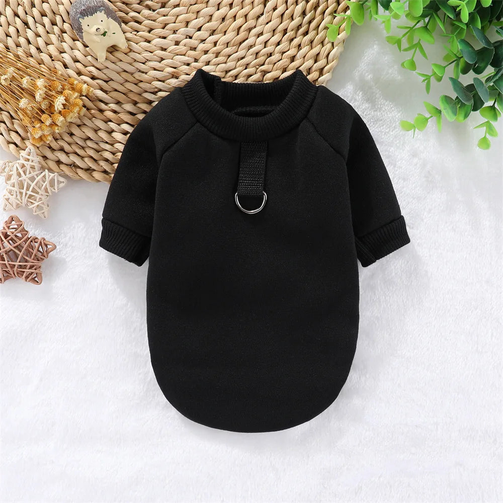 Round Neck Sweatshirt with Traction Ring for Small Dogs & Cats