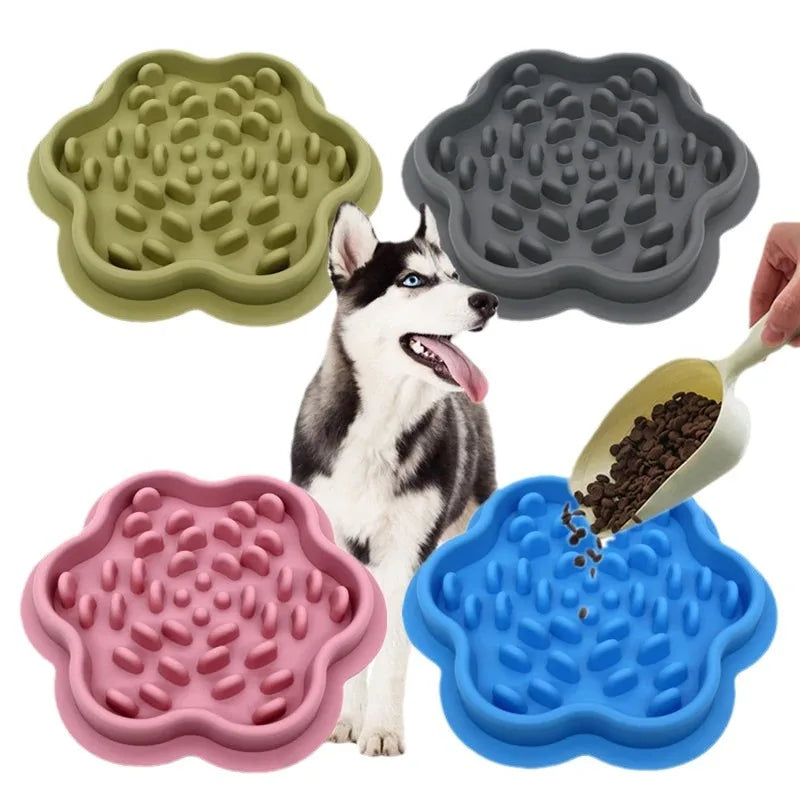 Slow Feeder Bowl for Dogs & Cats — Non-Slip Silicone Anti-Gulping Food Dispenser