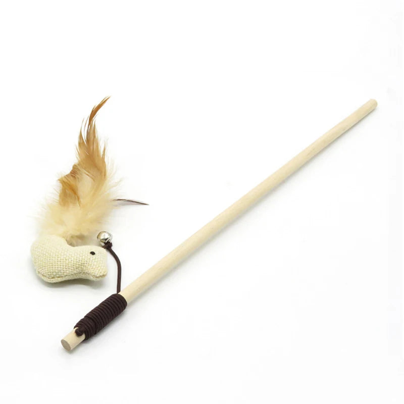 Feather Wand Cat Teaser Toy