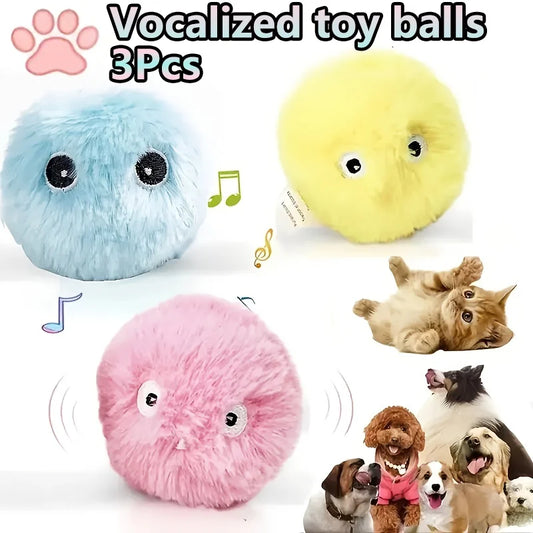 Interactive Cat Toy Ball with Chirping Sound - Plush Exercise Ball for Playtime