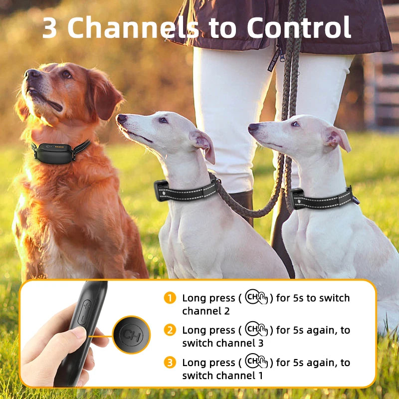 Remote Dog Training Collar — 3300ft Range, Waterproof with Vibration & Bark Control