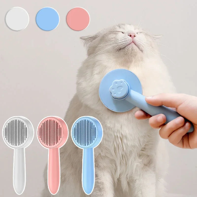 Brosse autonettoyante pour chats et chiens