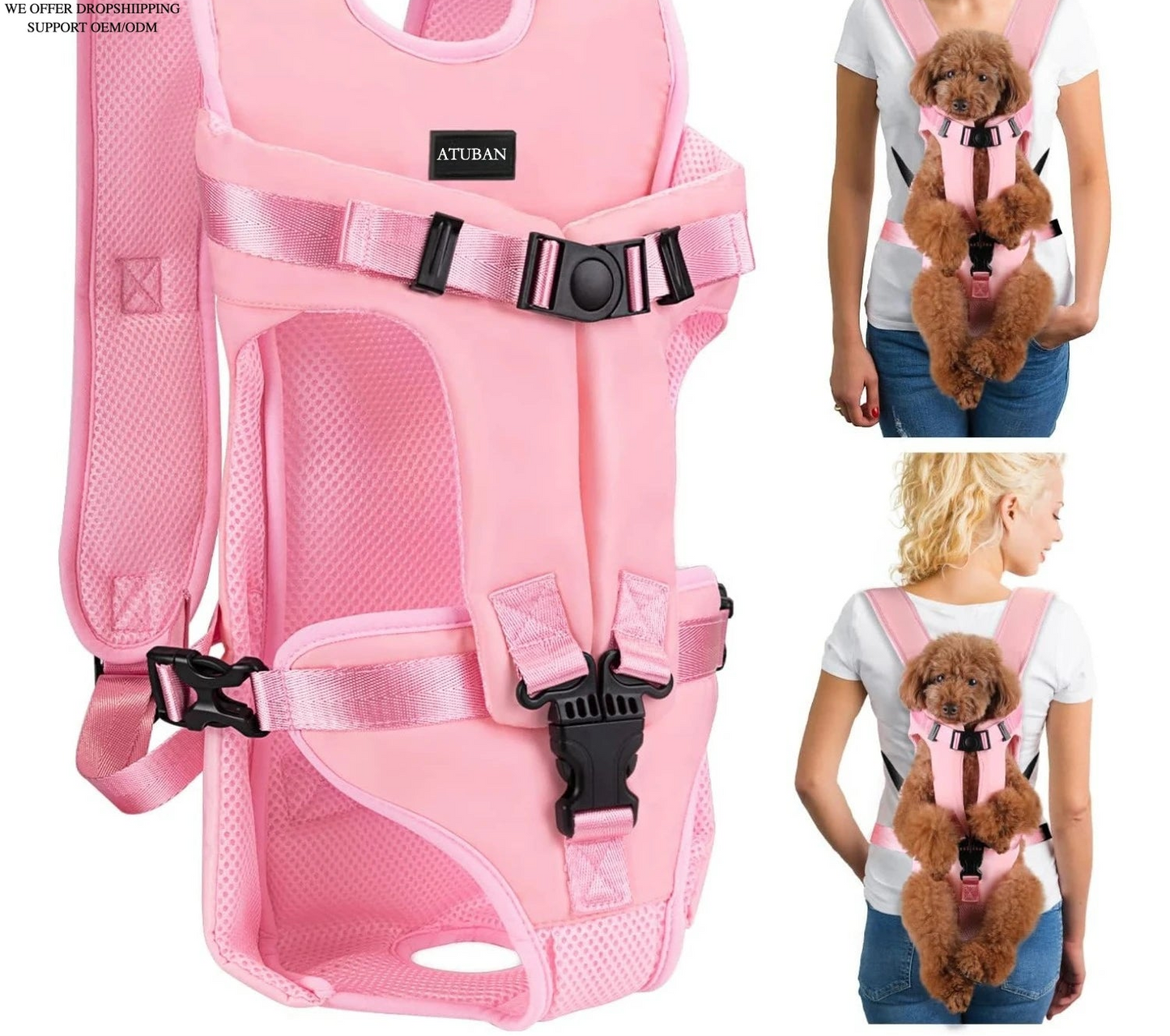 Hands-Free Dog Front Carrier Backpack for Hiking & Cycling