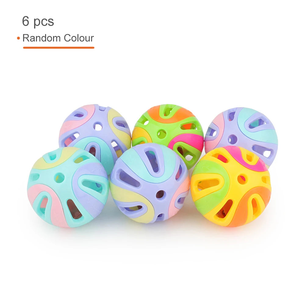 Colourful Bell Ball Cat Toys – Pack of 6