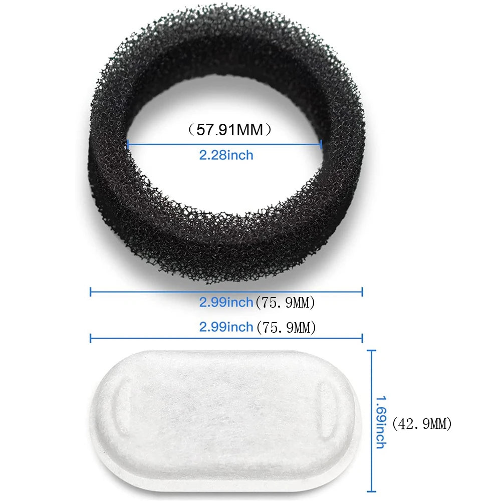 Filtres de remplacement à charbon actif pour fontaines à eau pour animaux de compagnie — 8 pièces