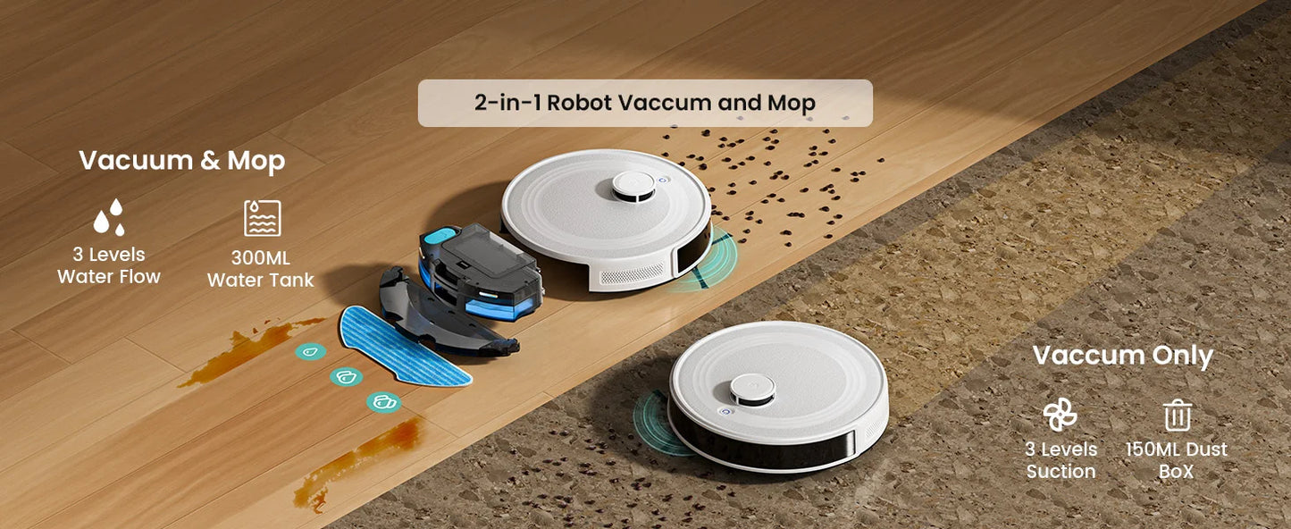 Robot Vacuum Cleaner with Laser Navigation & 6000Pa Suction | Anti-Tangle