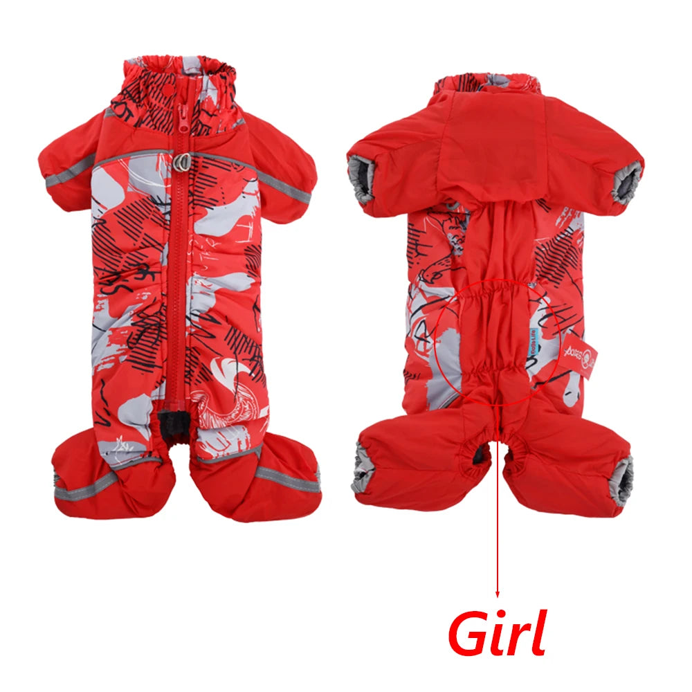 Thickened Reflective Winter Jumpsuit for Small Dogs