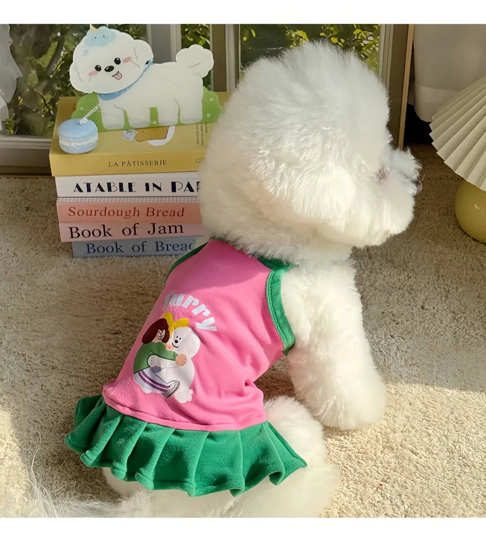 Robe et gilet rafraîchissants 2 en 1 pour petits chiens et chats | Jupe d'été respirante "Princesse" pour Chihuahuas et chiots