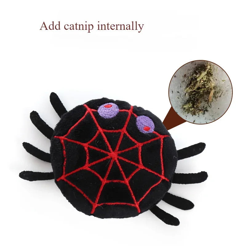 Halloween Cat Catnip Toy - Bat & Spider Shaped Interactive Teething Toy
