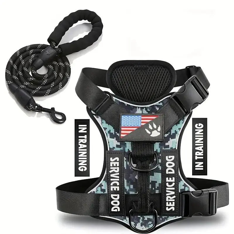 Escape-Proof No-Pull Dog Harness & Lead Set with Reflective Strips