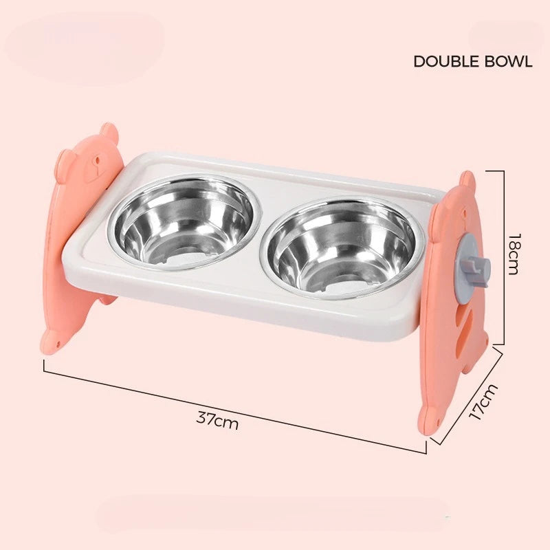 Gamelle double pour animaux avec support antidérapant