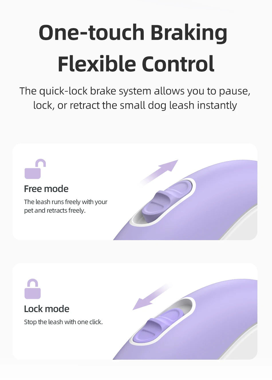 3M Mini Retractable Dog Leash — Compact Extendable Lead for Walking & Travel