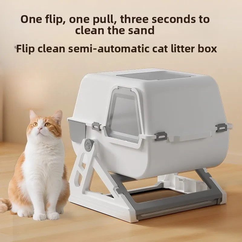 Enclosed Folding Cat Litter Box