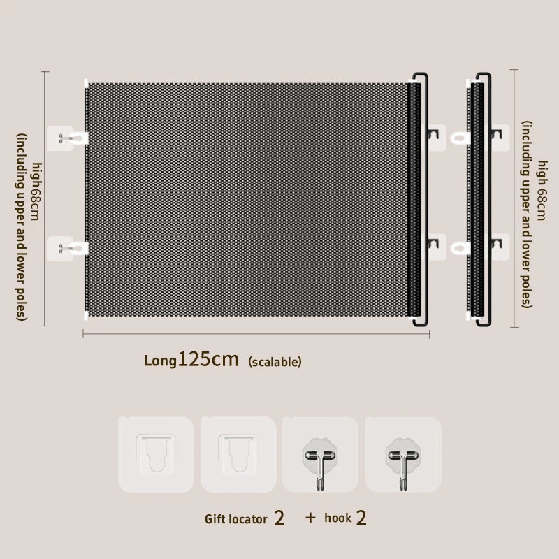 Retractable No-Drill Pet Barrier for Doorways, Stairs & Corridors