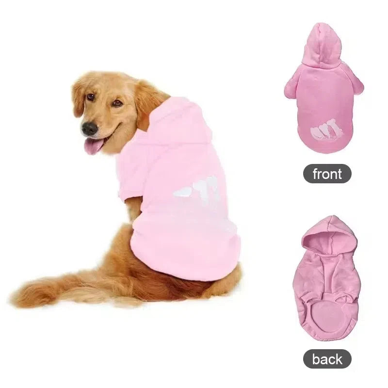 Sweat à capuche pour chien automne-hiver - Manteau chaud en molleton pour chiens de taille moyenne à grande