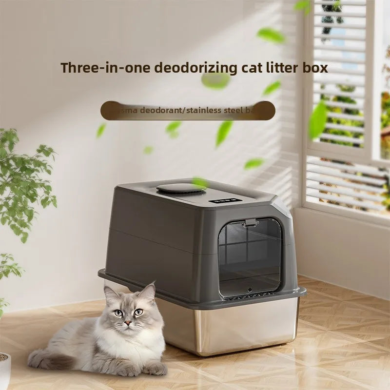 Automatic Self-Cleaning Cat Litter Box — Large Covered with Quiet Auto Scoop & Deodoriser