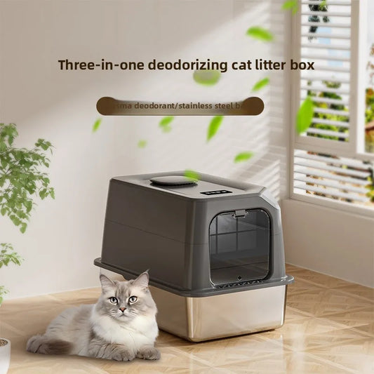 Automatic Self-Cleaning Cat Litter Box — Large Covered with Quiet Auto Scoop & Deodoriser