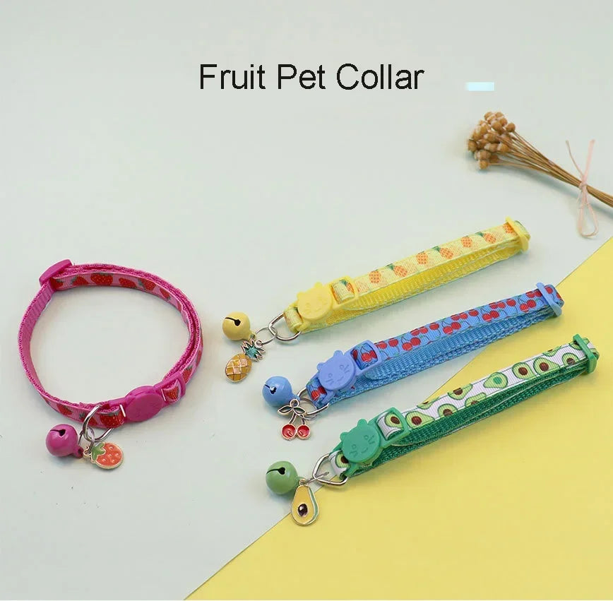 Fruit-Themed Pet Collar with Bell
