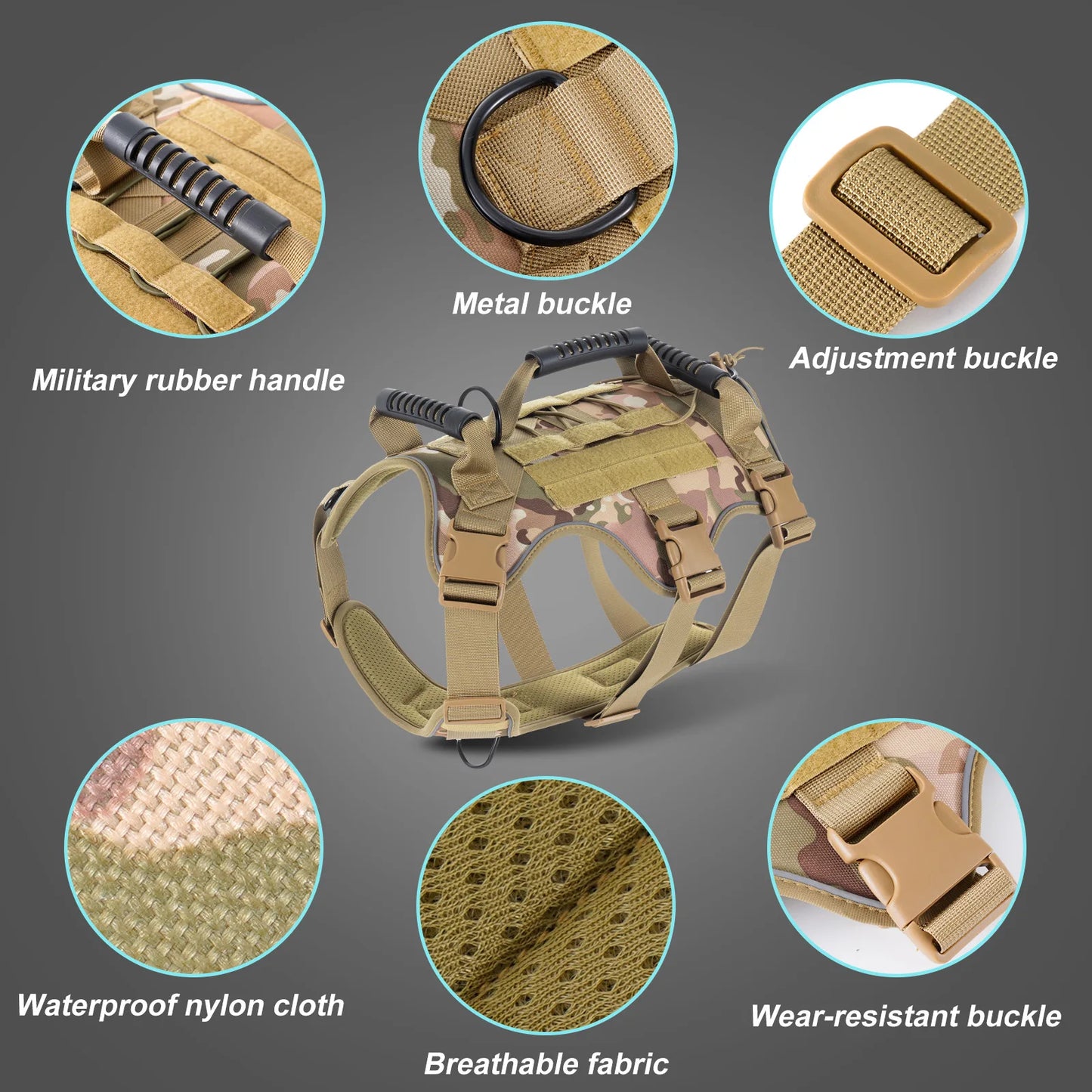 Tactical Dog Harness for Large Dogs