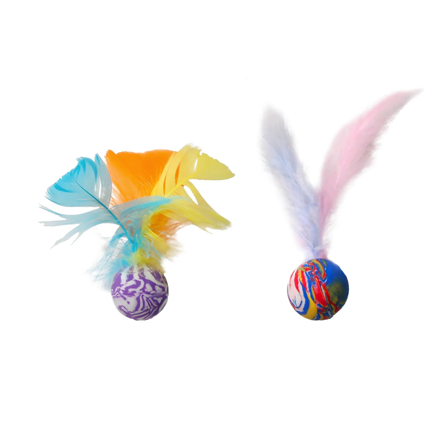 Interactive Feather Ball Cat Toy Set