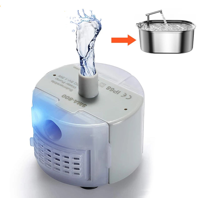 Pompe de rechange pour fontaine à eau en acier inoxydable - Moteur de distributeur d'eau pour animaux de compagnie