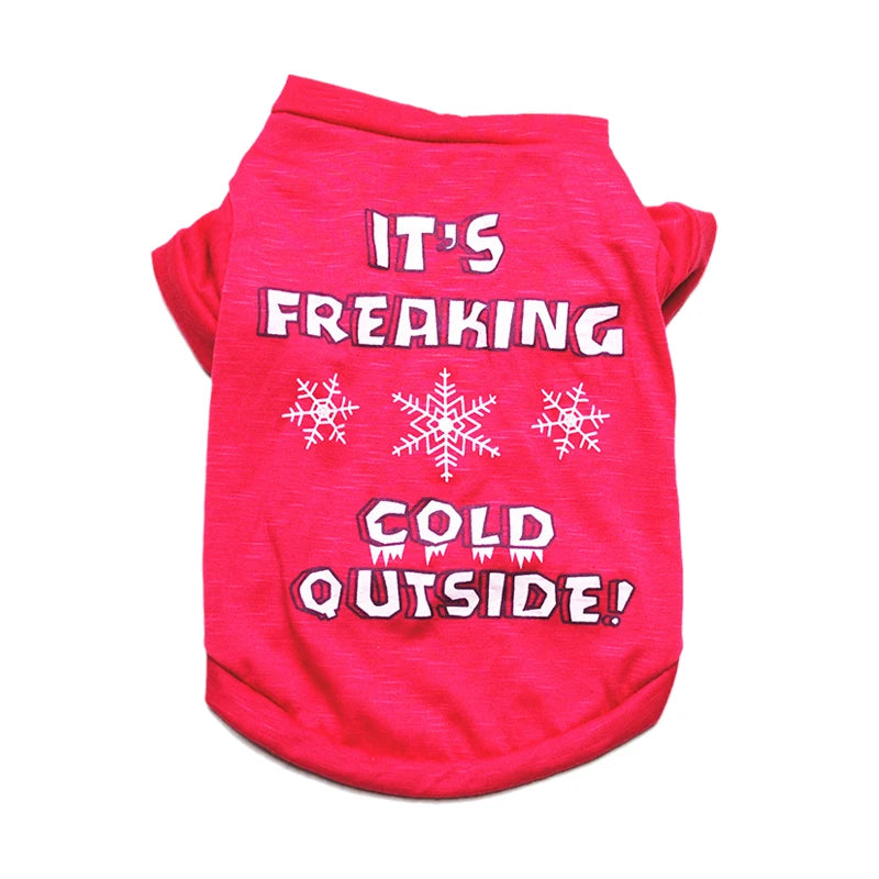 Printed Cotton T-Shirt Vest for Cats & Small Dogs