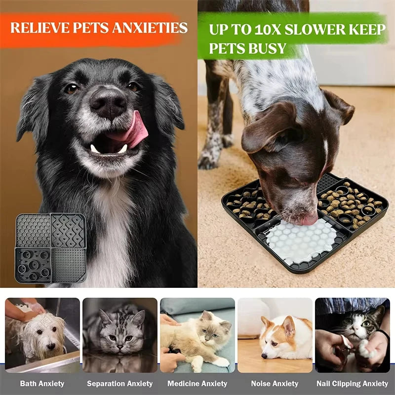 Slow Feeder Mat with Aluminium Bowl — Non-Toxic Silicone Anxiety & Boredom Relief for Dogs & Cats