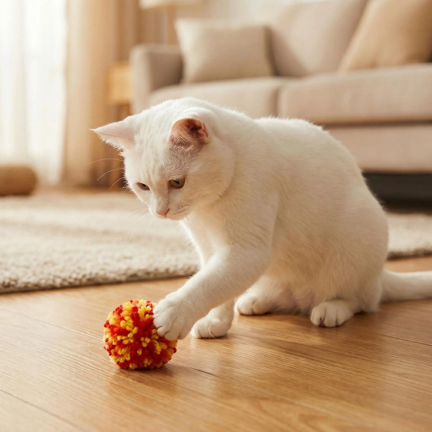 Plush Interactive Toy Ball for Cats & Dogs
