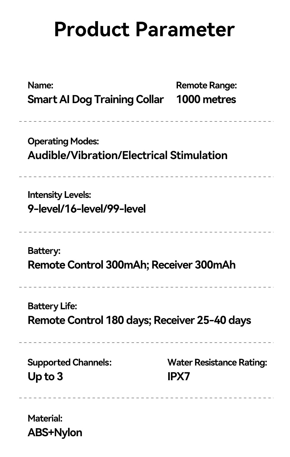 Collier de dressage pour chien avec télécommande 1000m, vibrations et anti-aboiements