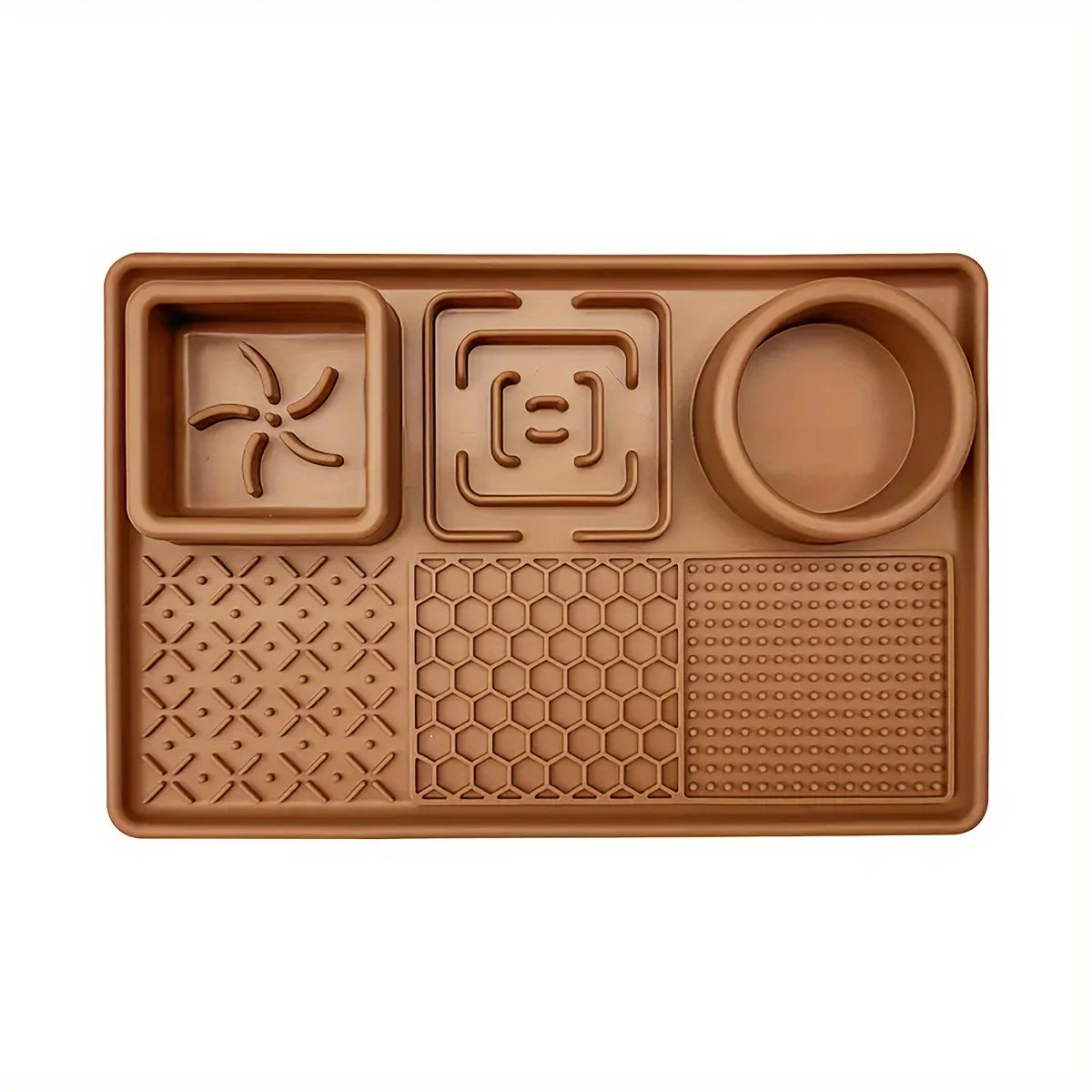 Silicone Slow Feeder Lick Mat with Suction Cup & Divider for Dogs & Cats