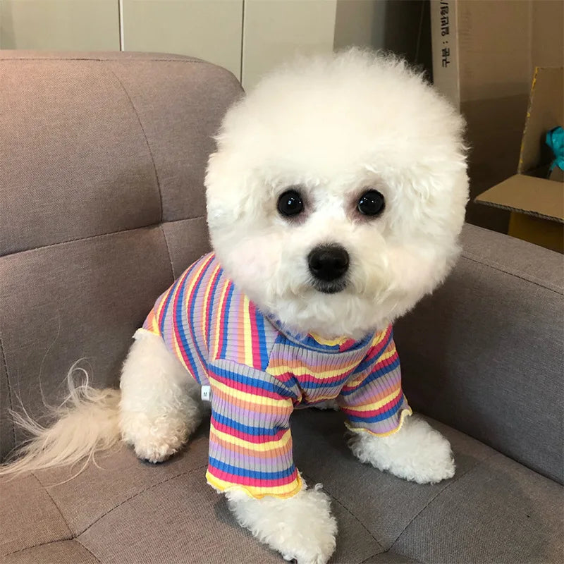 Cotton 100% Cat Dog Vest Summer Pet Clothes Stripe Pullovers for Small Dogs Cats Chihuahua Pomeranian Puppy Ropa Para Perros