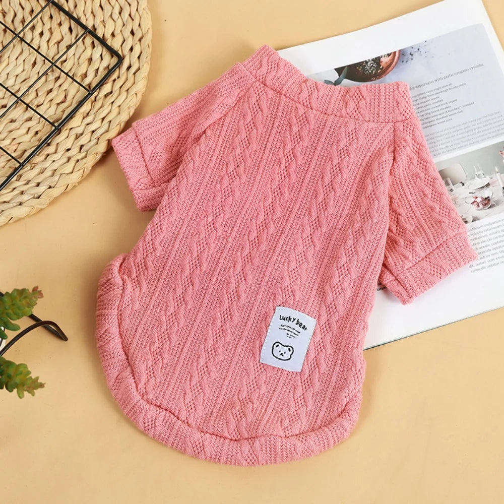 Long-Sleeve Knitted Pullover Sweater for Cats & Small Dogs