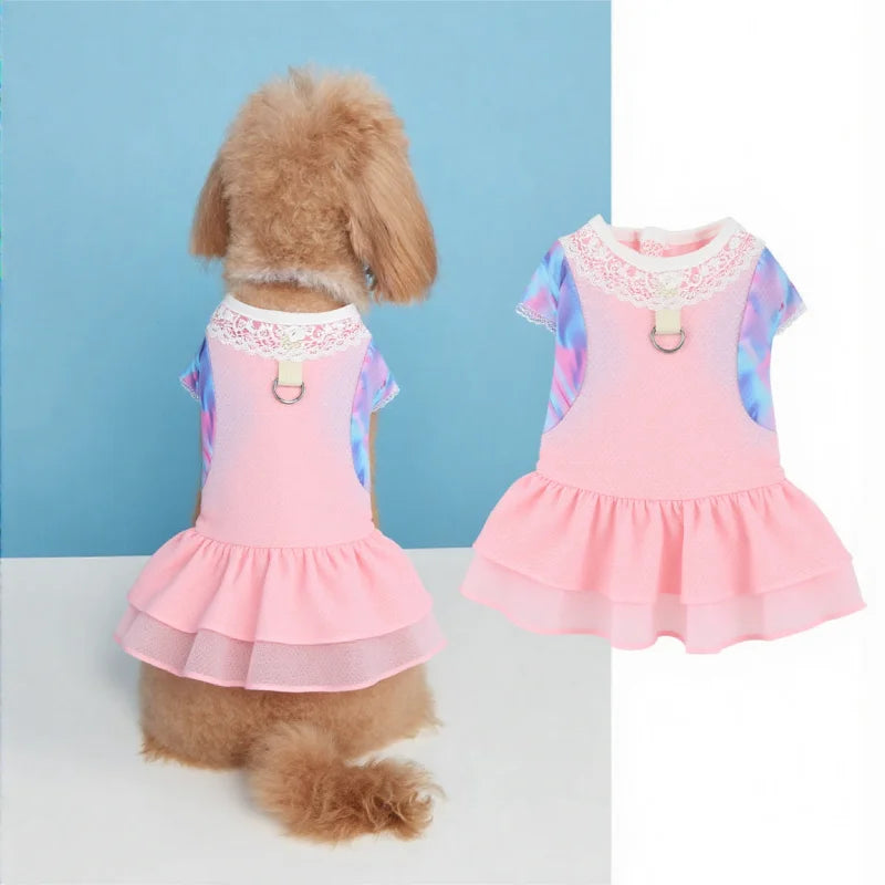Robe et jupe rafraîchissantes en soie glacée pour petits chiens et chats