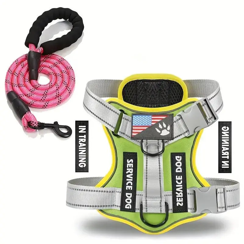 Escape-Proof No-Pull Dog Harness & Lead Set with Reflective Strips