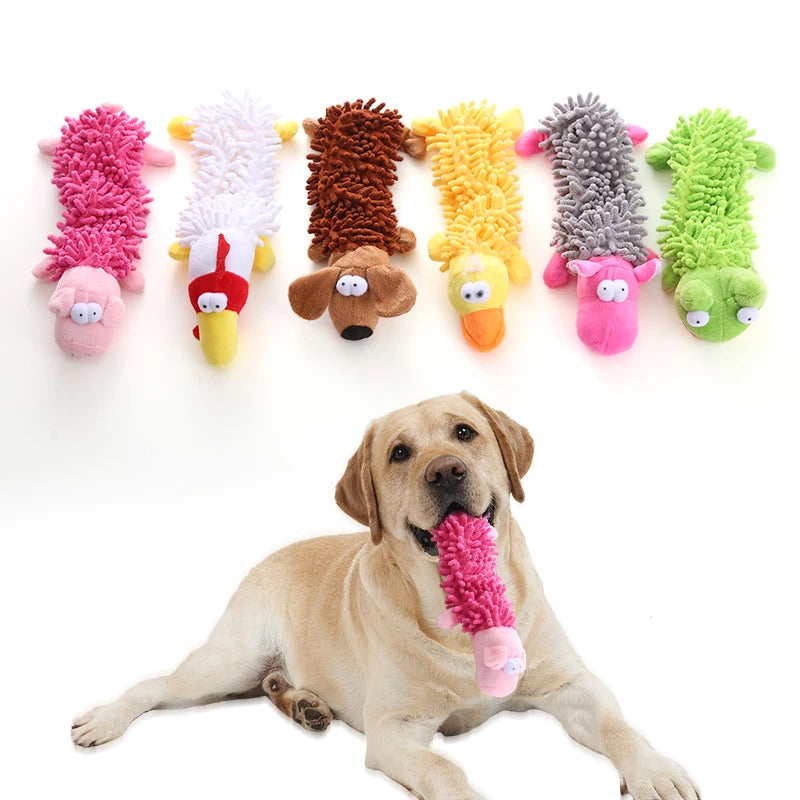 Squeaky Plush Dog Toy – Soft Fleece Chew & Teeth Grinding Toy