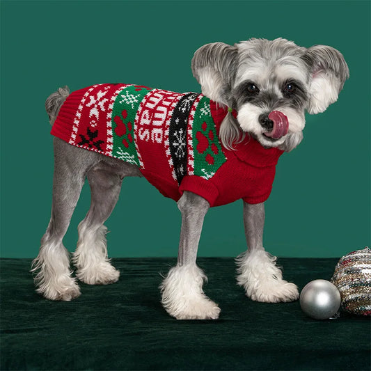Christmas Pet Sweater, Hoodie & Scarf — Festive Warm Clothes for Dogs & Cats