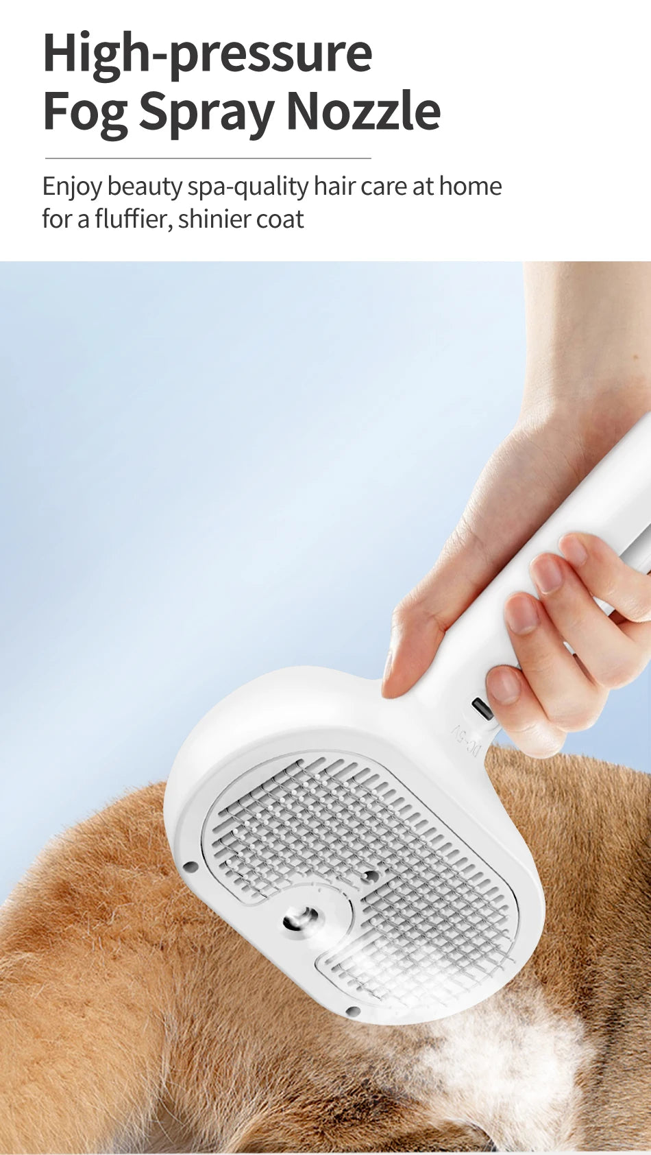 Brosse à vapeur pour poils d'animaux — Brosse de toilettage électrique pour chats et chiens