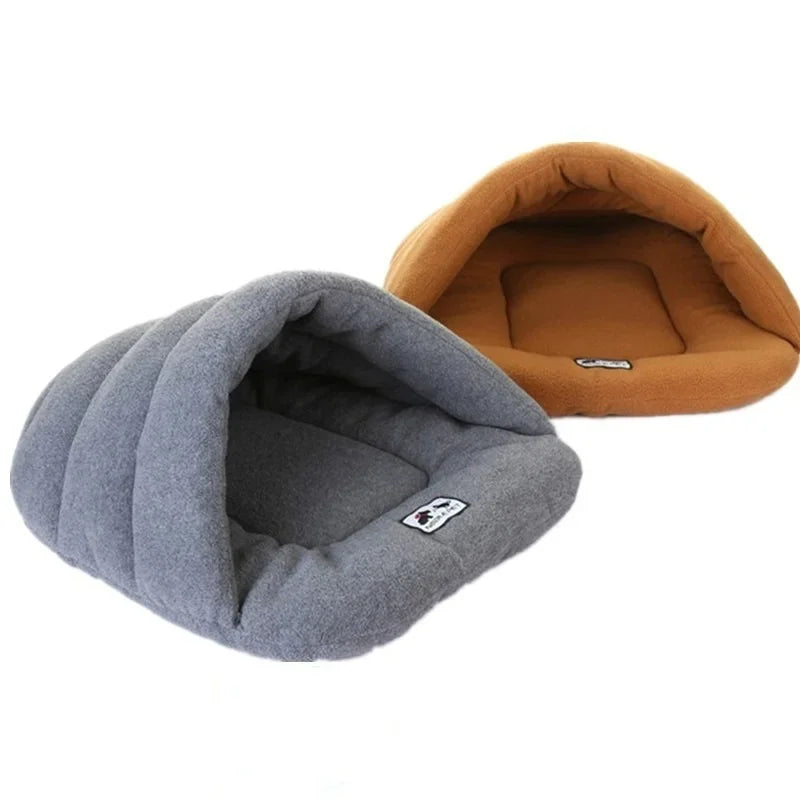 Slipper-Shaped Cave Pet Bed – Warm Cotton Nest for Cats & Small Dogs