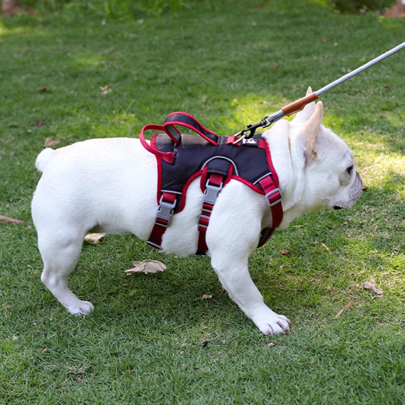No Pull French Bulldog Harness with Grip Pet Outdoor Walking Supplies for Small Medium Dogs Reflective Strong Dog Harnesses