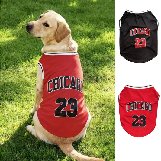 Chicago Basketball Mesh Dog Cooling Vest Shirt | Breathable Summer Top for Medium & Large Dogs