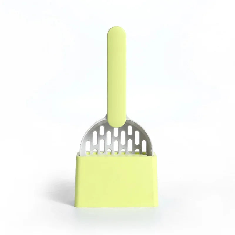 Cat Litter Scoop Set with Base & Fine-Hole Filter – Deep-Clean Sifting Scoop for Cat Litter Trays