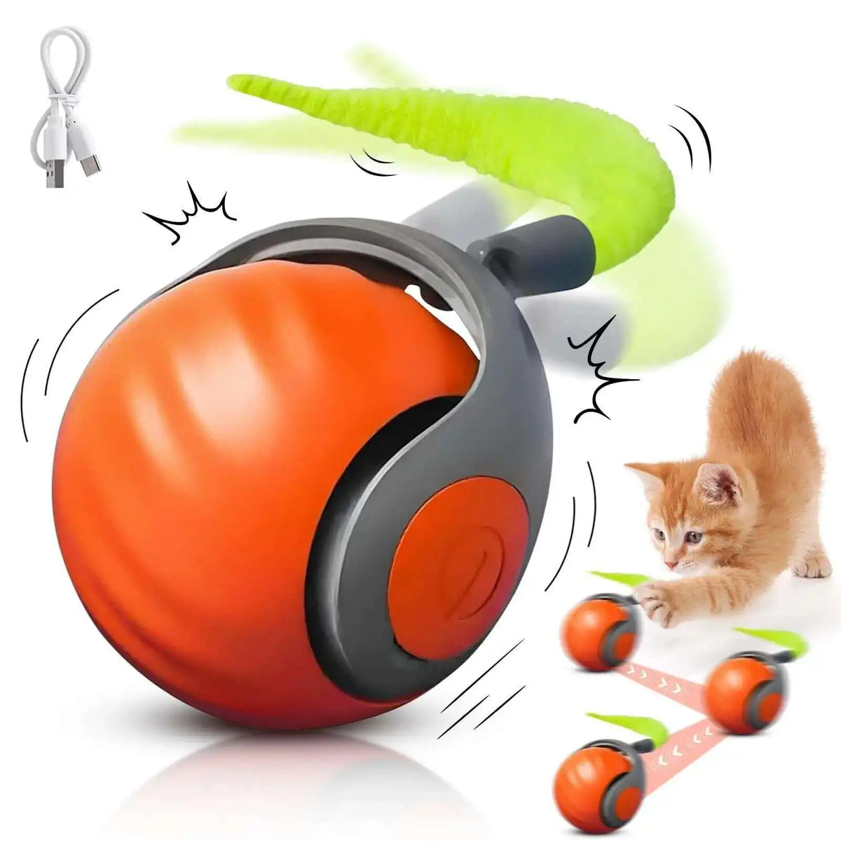 Smart Touch & Motion Activated Rolling Ball Toy for Cats & Dogs