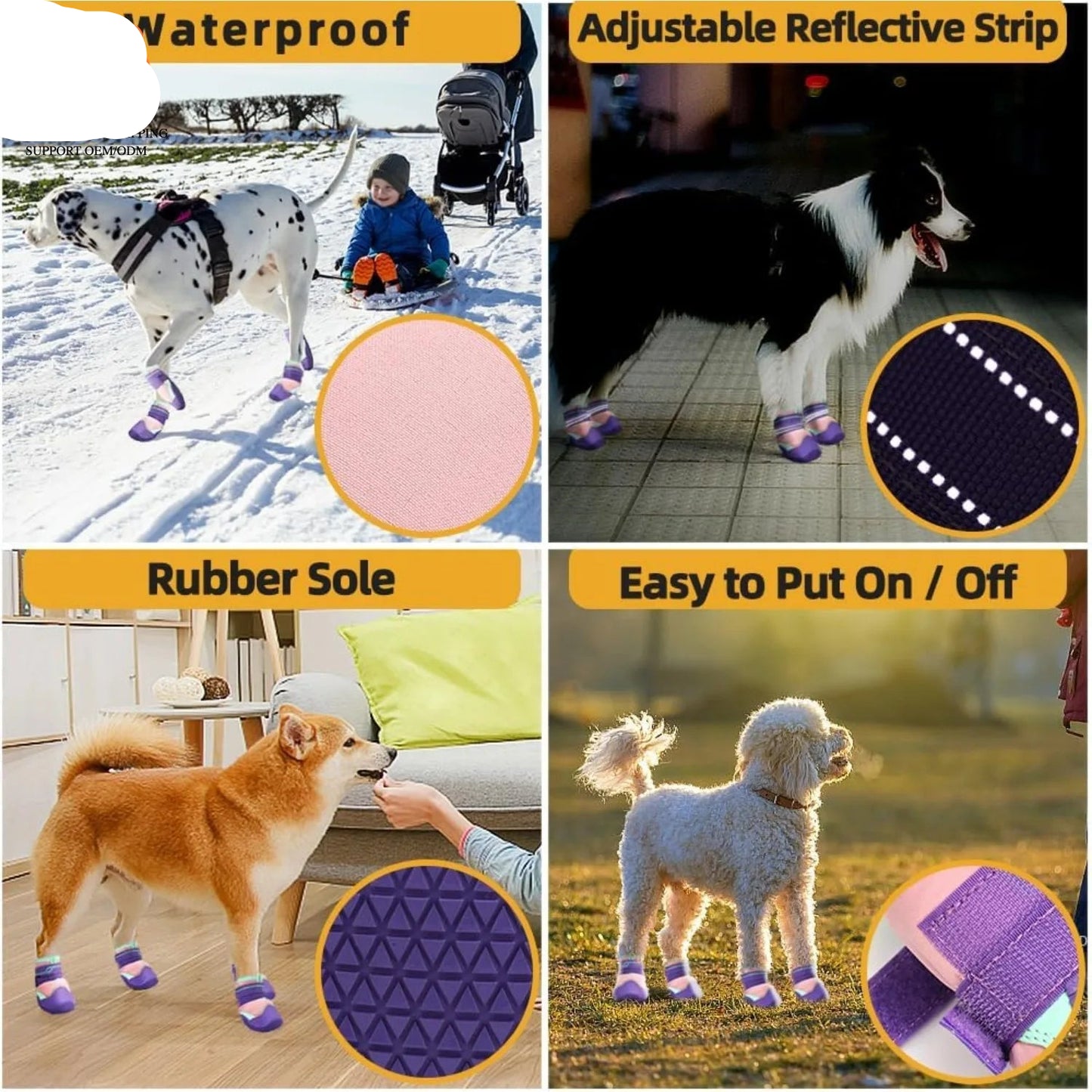 Anti-Slip Dog Boots & Paw Protectors | Set of 4