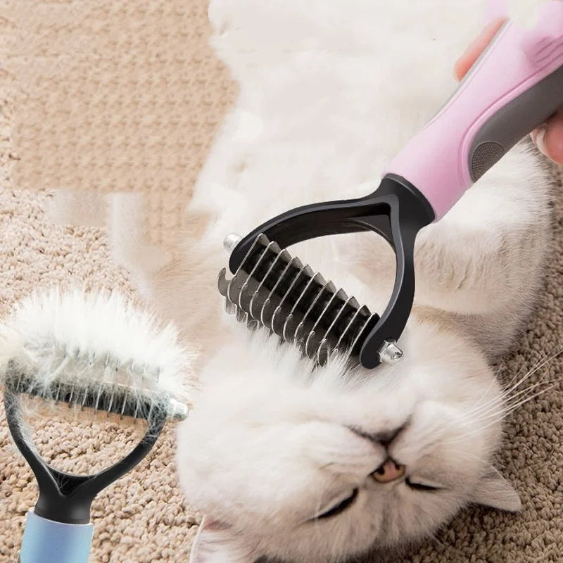 Double-Sided Pet Deshedding & Dematting Comb
