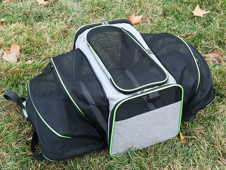 Foldable Expandable Pet Carrier Bag | Breathable Mesh Handheld Bag for Cats & Small Dogs