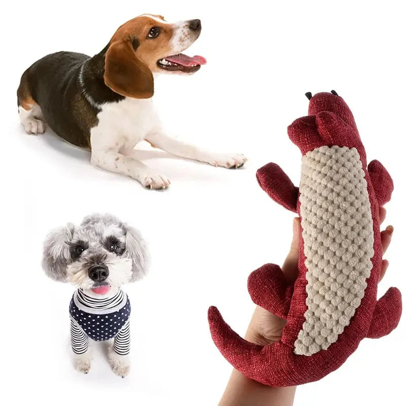 Squeaky Plush Crocodile Chew Toy for Dogs