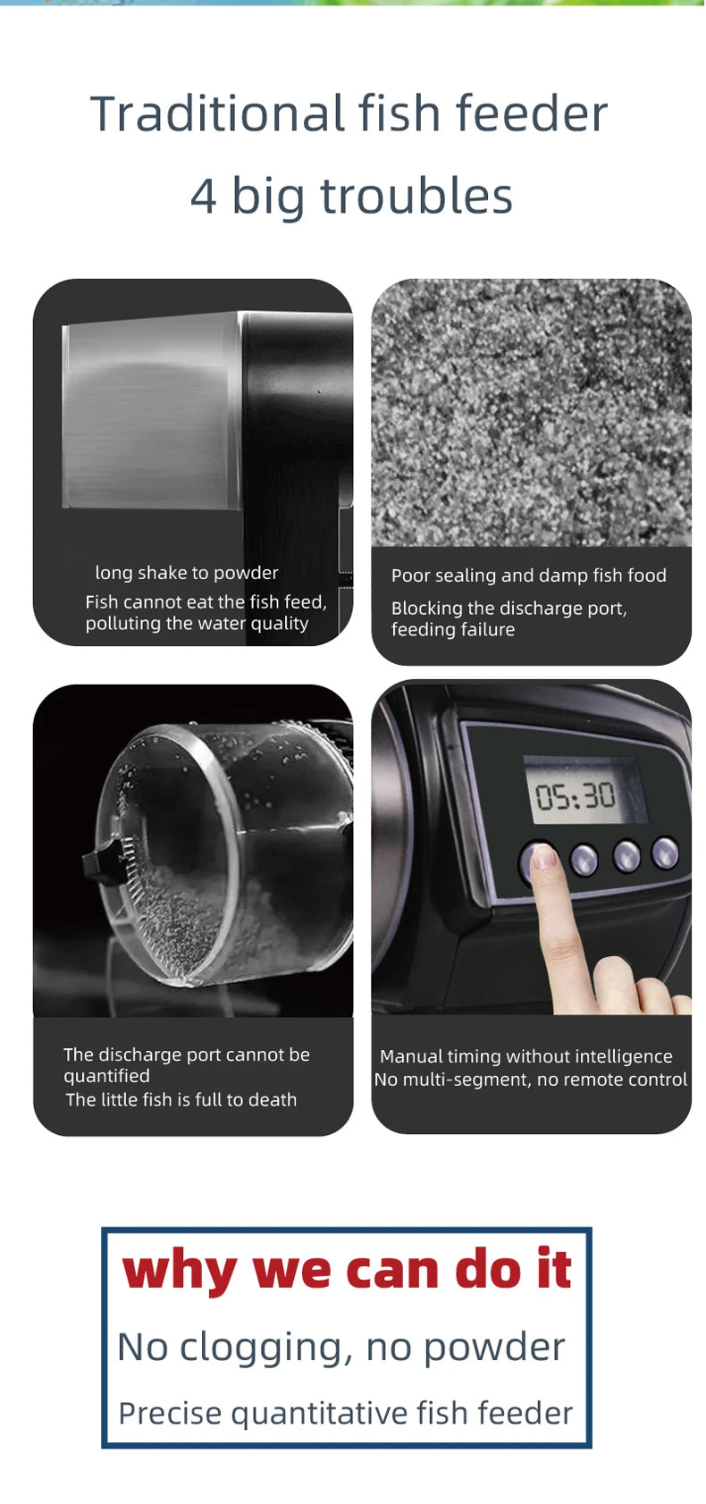 Smart WiFi Automatic Fish and Turtle Feeder - Multiple Capacity Options