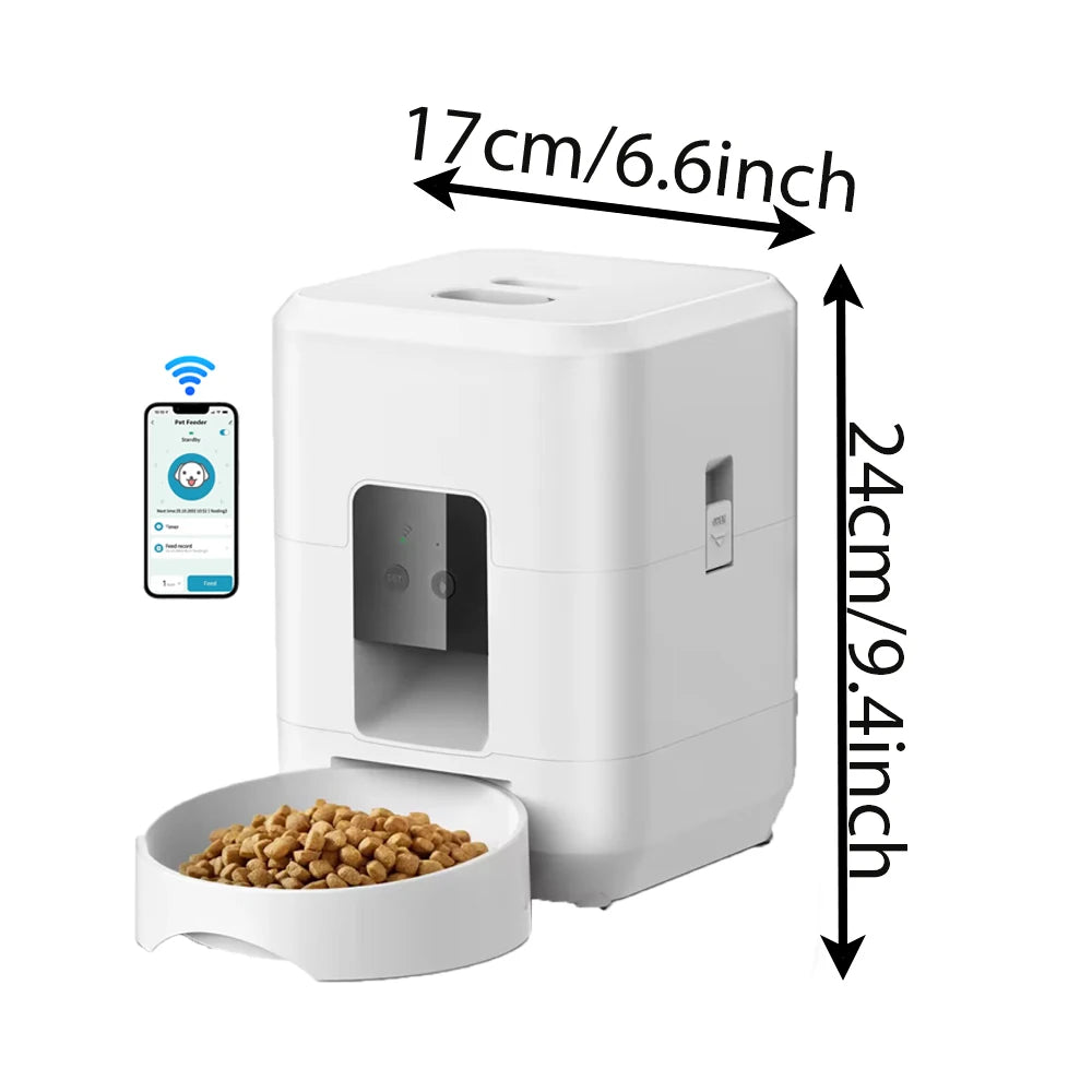 Tuya APP controls the cat feeder,only supports 2.4G network, can only be powered by USB, has no screen display smart pet feeder