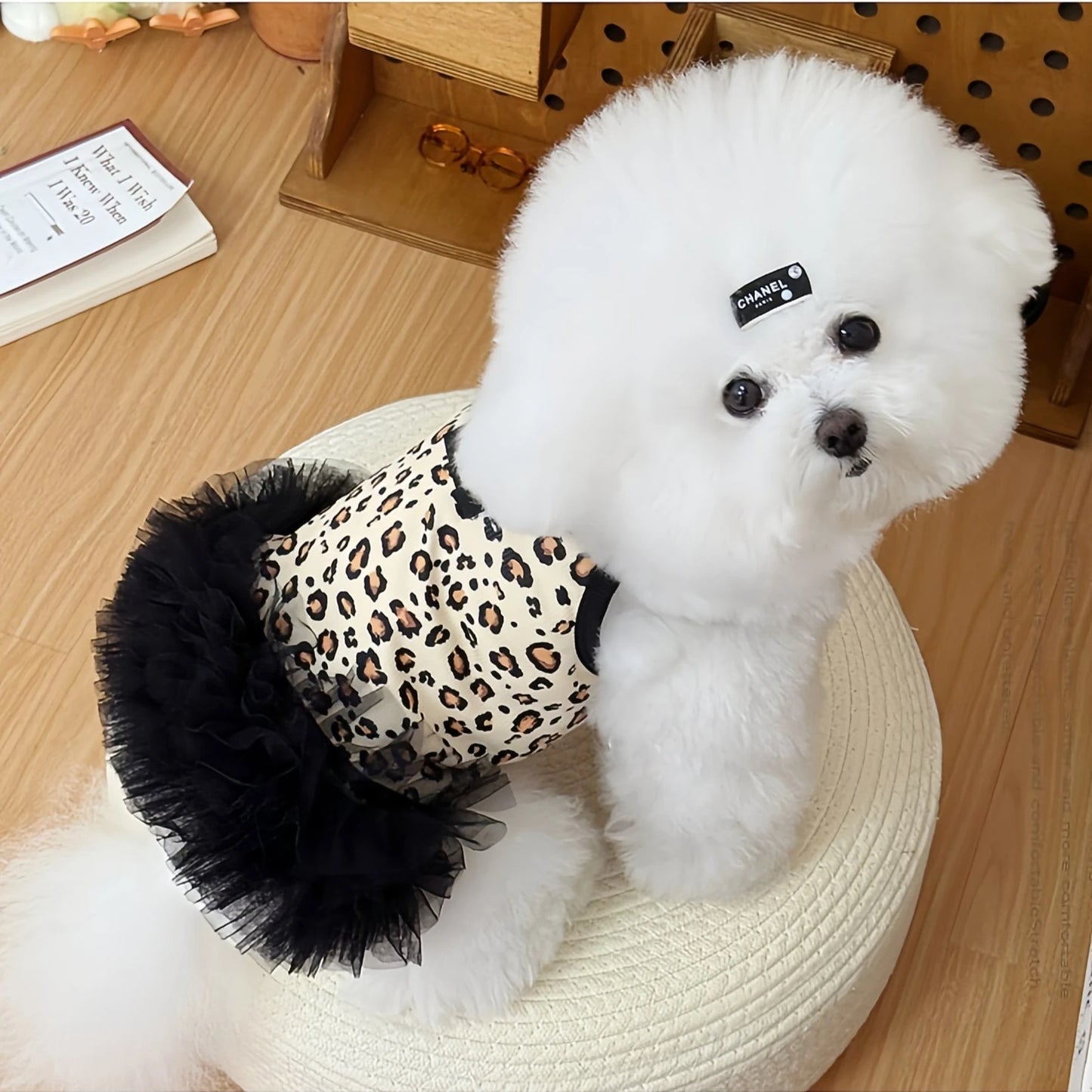 Leopard Print Mesh Slip Dress for Dogs & Cats | Summer Princess Dress for Puppies, Pomeranians & Sphynx Cats